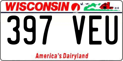 WI license plate 397VEU