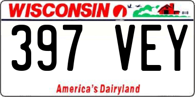 WI license plate 397VEY