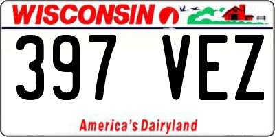 WI license plate 397VEZ