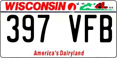 WI license plate 397VFB