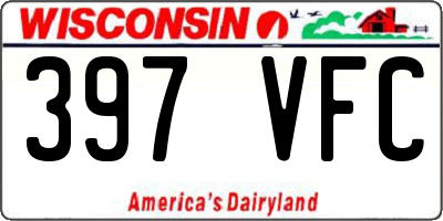 WI license plate 397VFC