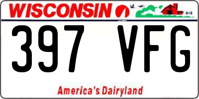 WI license plate 397VFG