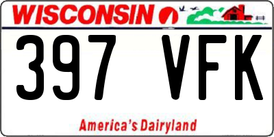 WI license plate 397VFK