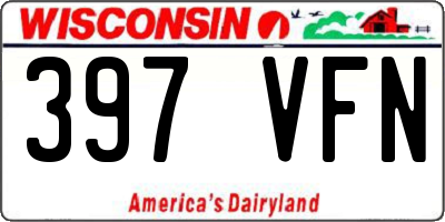 WI license plate 397VFN