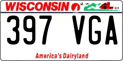 WI license plate 397VGA