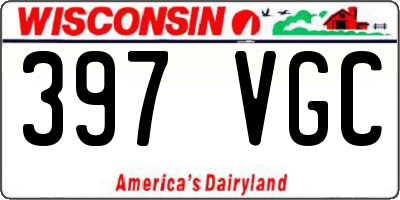WI license plate 397VGC