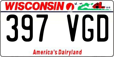 WI license plate 397VGD