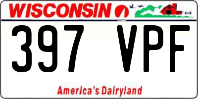 WI license plate 397VPF