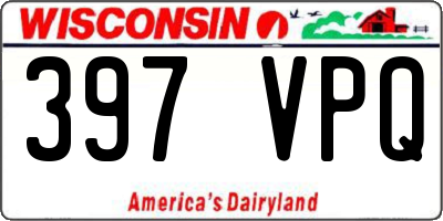 WI license plate 397VPQ