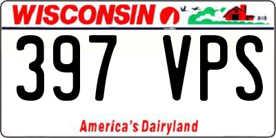 WI license plate 397VPS