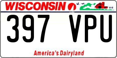 WI license plate 397VPU