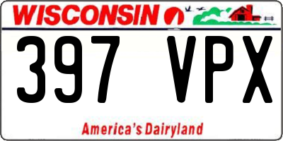 WI license plate 397VPX