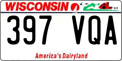 WI license plate 397VQA