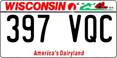 WI license plate 397VQC