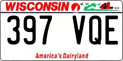 WI license plate 397VQE