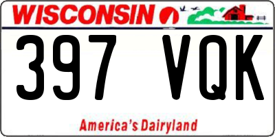 WI license plate 397VQK