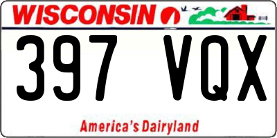 WI license plate 397VQX