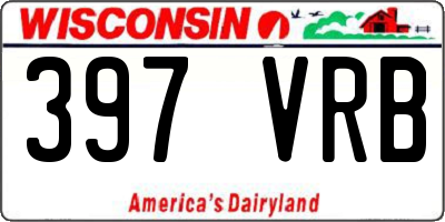 WI license plate 397VRB