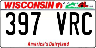 WI license plate 397VRC