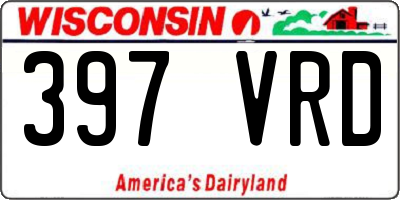 WI license plate 397VRD