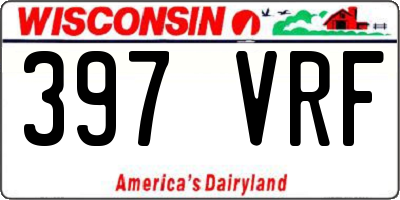 WI license plate 397VRF