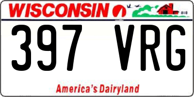 WI license plate 397VRG