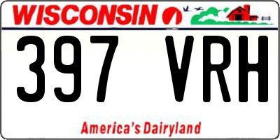 WI license plate 397VRH