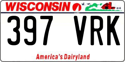 WI license plate 397VRK