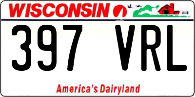 WI license plate 397VRL