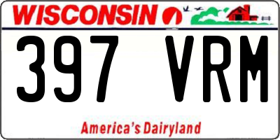 WI license plate 397VRM