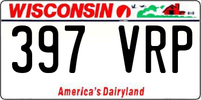 WI license plate 397VRP