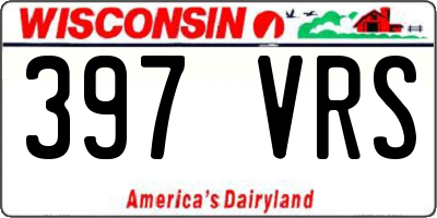 WI license plate 397VRS