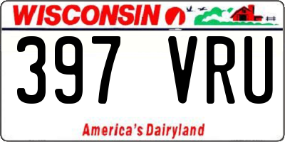 WI license plate 397VRU