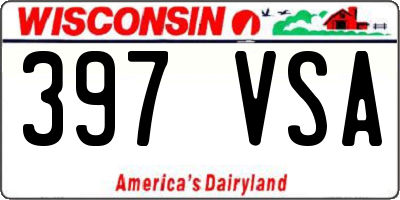 WI license plate 397VSA