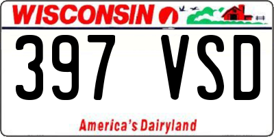 WI license plate 397VSD