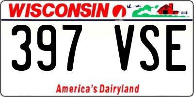 WI license plate 397VSE
