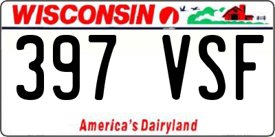 WI license plate 397VSF
