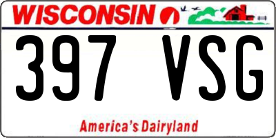 WI license plate 397VSG