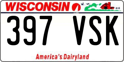 WI license plate 397VSK