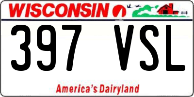 WI license plate 397VSL