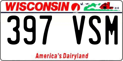 WI license plate 397VSM