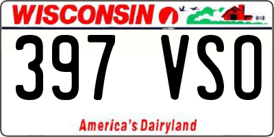 WI license plate 397VSO