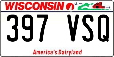 WI license plate 397VSQ