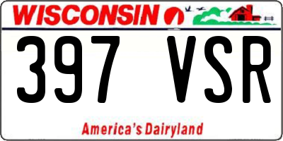 WI license plate 397VSR