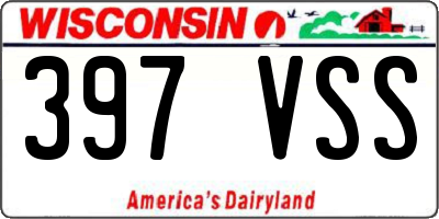 WI license plate 397VSS