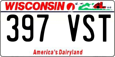 WI license plate 397VST