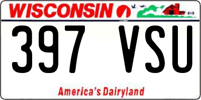 WI license plate 397VSU