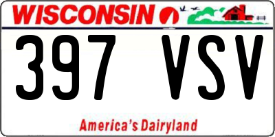 WI license plate 397VSV