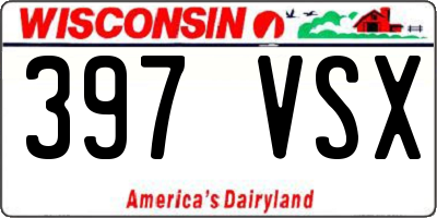 WI license plate 397VSX