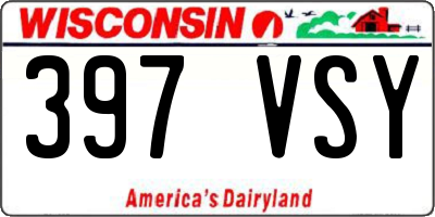WI license plate 397VSY